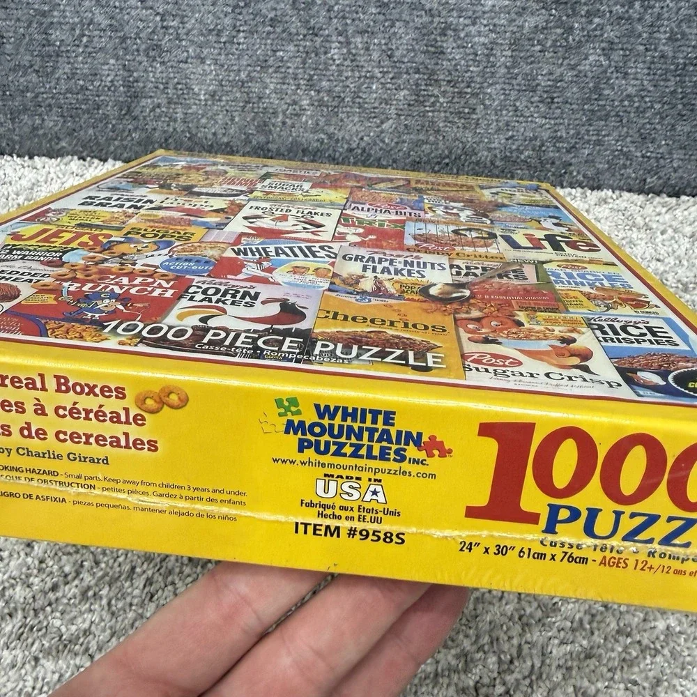 White Mountain Puzzle Cereal Box Collage puzzle‎ 1000 piece NEW & Sealed USA